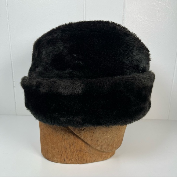 Vintage Dark Brown Faux Fur Winter Cap Unisex (22" Circumference) - Picture 9 of 15